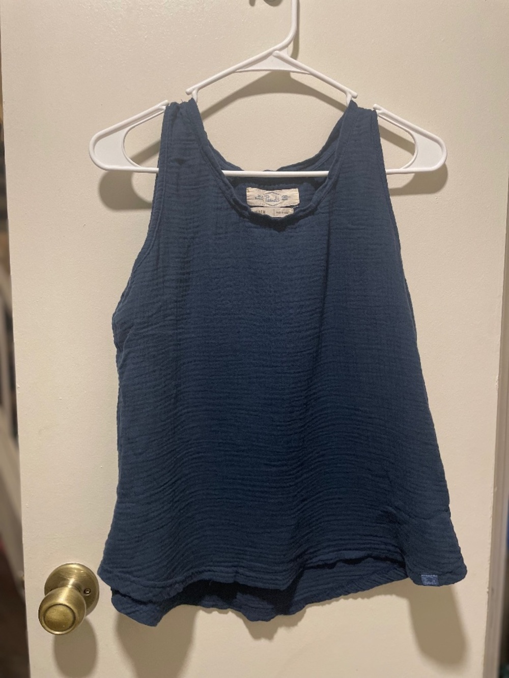 100% Organic Cotton Blue Gauze Work Wear Top Size Medium